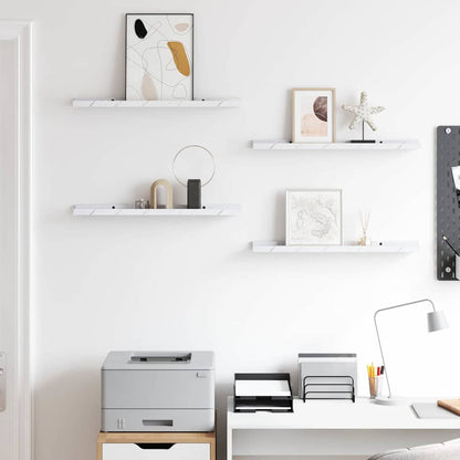 Wandregal 4 pcs Weiß Marmor 60 x 9 x 3 cm Holzwerkstoff