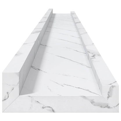Wandregal 4 pcs Weiß Marmor 115 x 9 x 3 cm Holzwerkstoff
