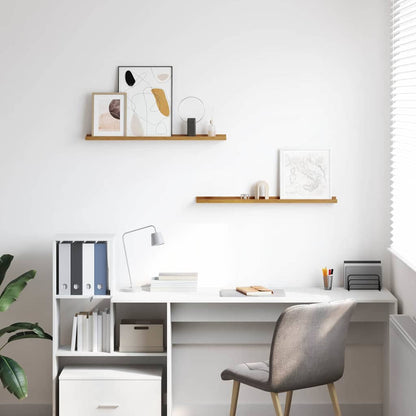 Wandregal mit Regal 2 pcs Beige 80 x 9 x 3 cm Holzwerkstoff