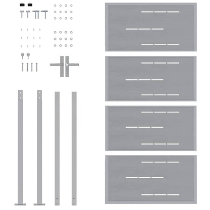 Gartentor mit Schloss Silber 85 x 196 cm Edelstahl