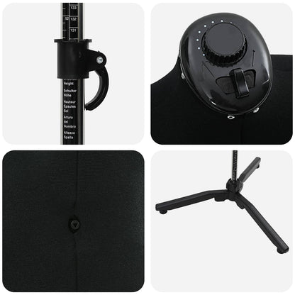 Verstellbare Kleiderform für Damen Schwarz 37,5-45,5 Zoll Stoff