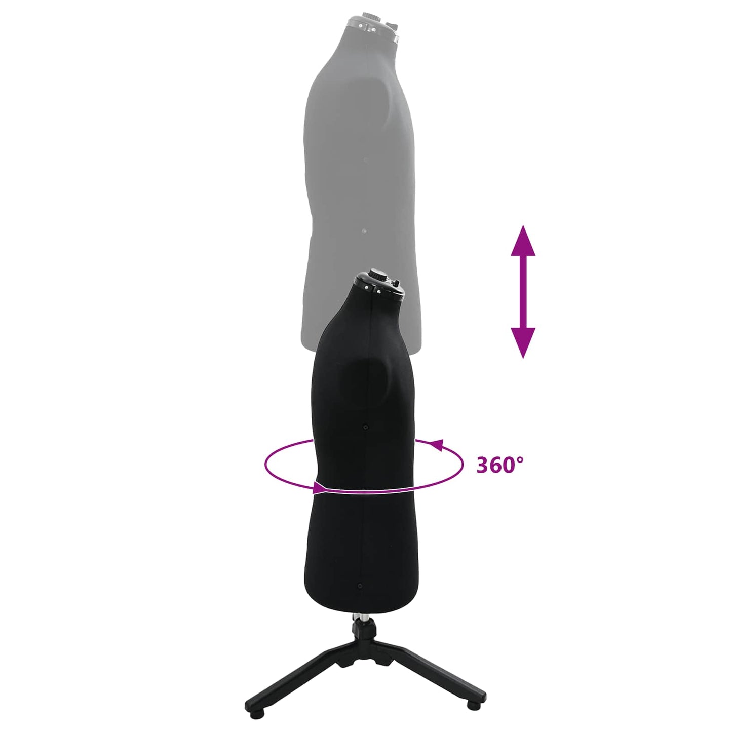 Verstellbare Kleiderform für Damen Schwarz 37,5-45,5 Zoll Stoff