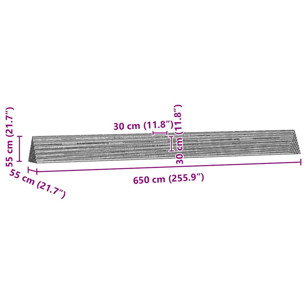 Hasenkäfig Silber 650 x 55 x 55 cm Verzinkter Stahl