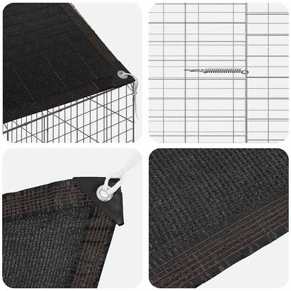 Hasenkäfig Silber 400 x 78 x 78 cm Verzinkter Stahl