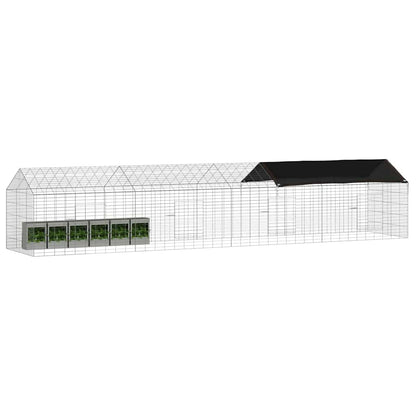 Hasenkäfig Silber 400 x 78 x 78 cm Verzinkter Stahl