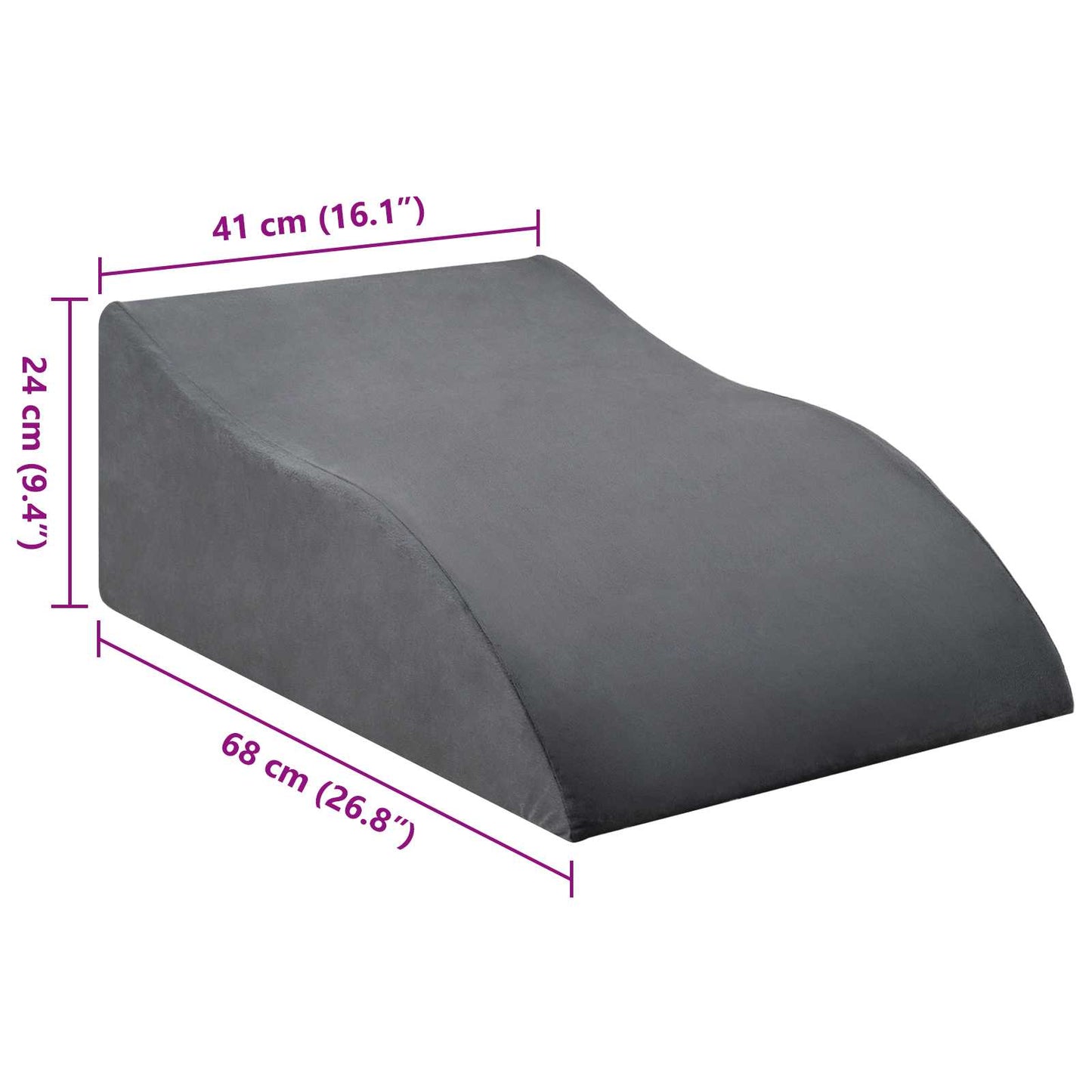 Beinkissen Grau 68 x 41 x 24 cm PU-Schaum