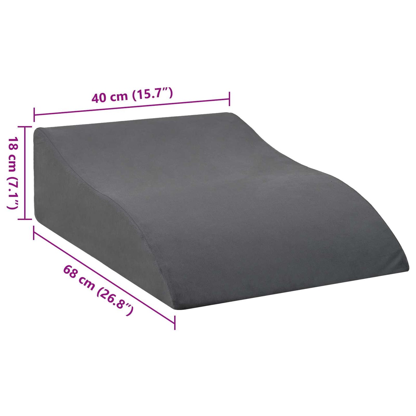 Beinkissen Grau 68 x 40 x 18 cm PU-Schaum