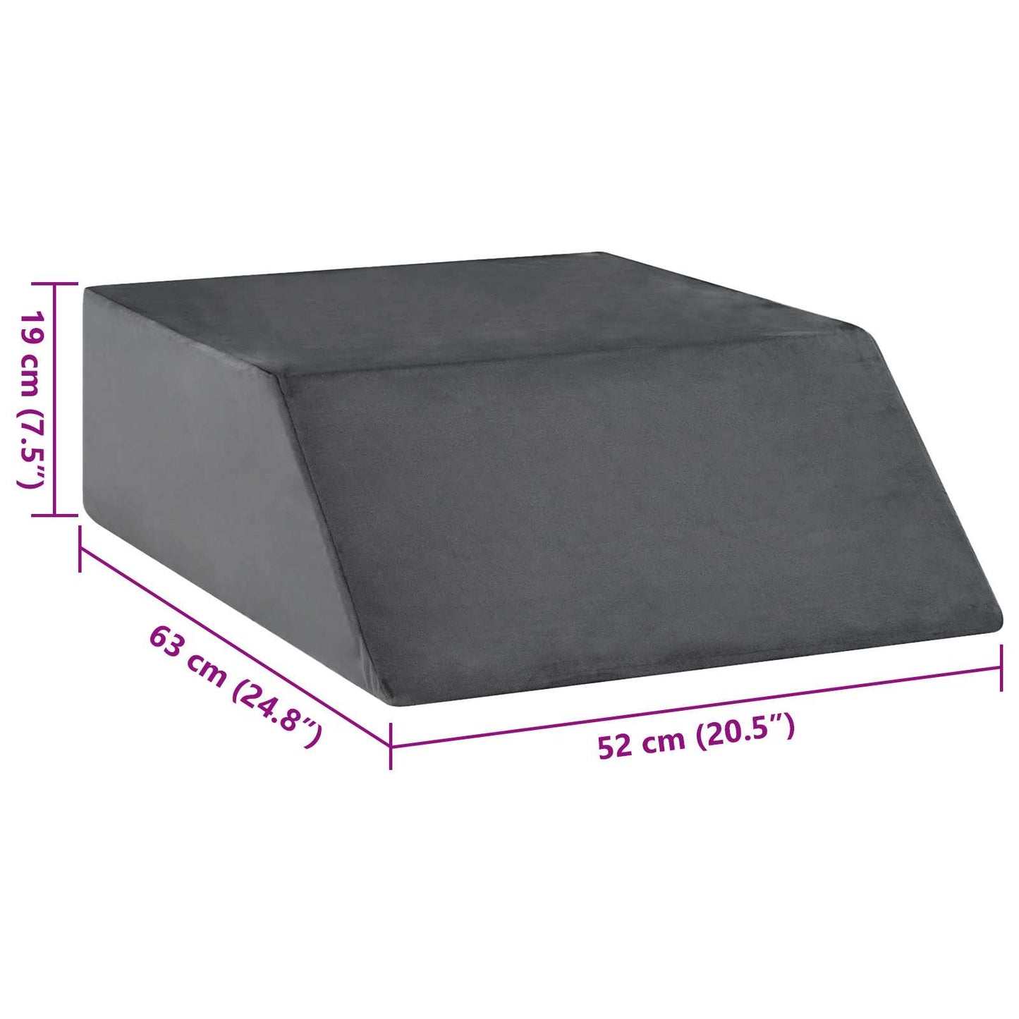 Beinkissen Uni Grau 63 x 52 x 19 cm PU-Schaum