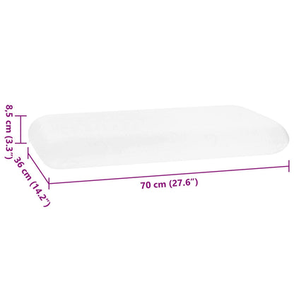 Schlafkissen Uni Weiß 70 x 36 x 13 cm Viscoschaum