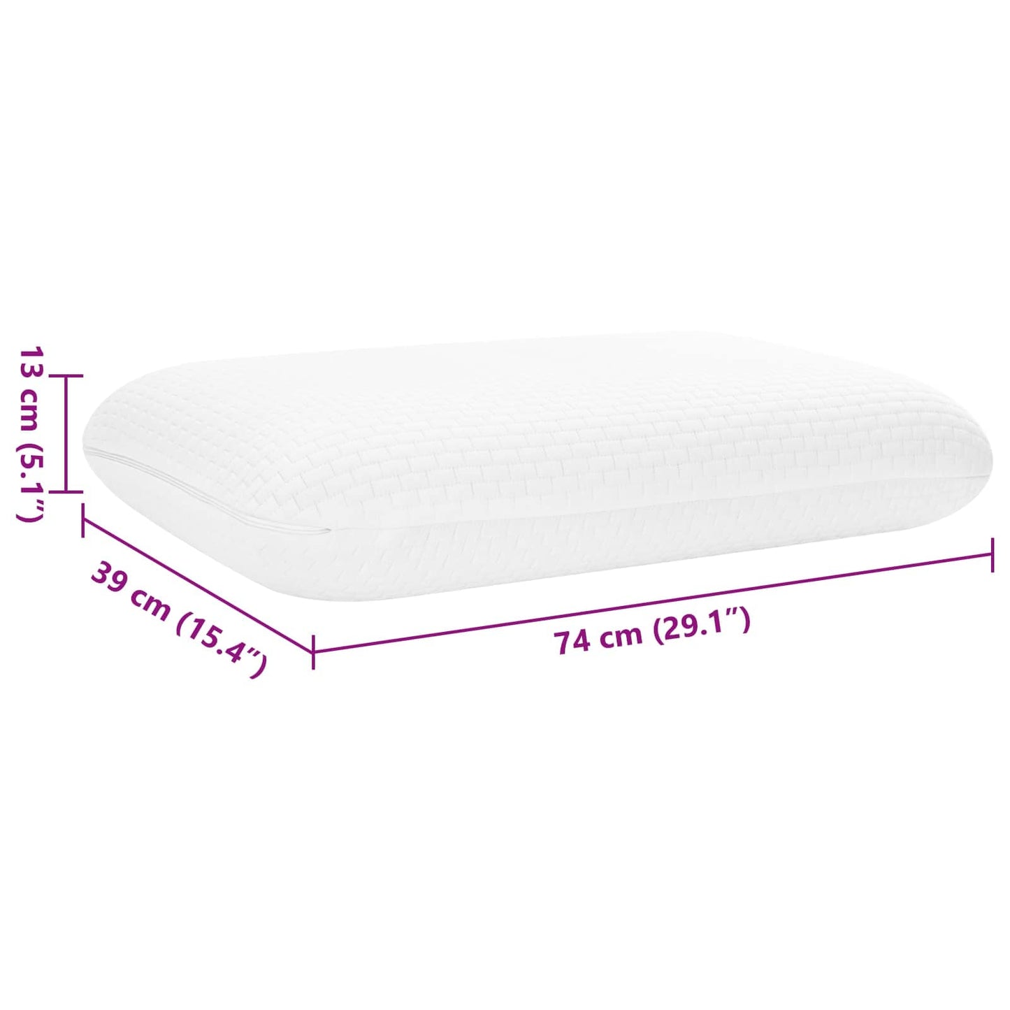 Schlafkissen Uni Weiß 60 x 40 x 13 cm Viscoschaum