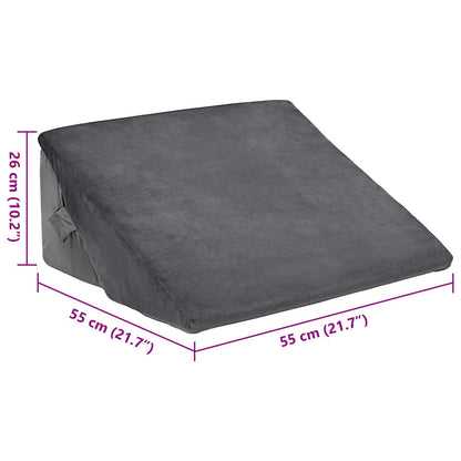 Keil Kopfkissen Grau 55 x 55 x 26 cm Viscoschaum