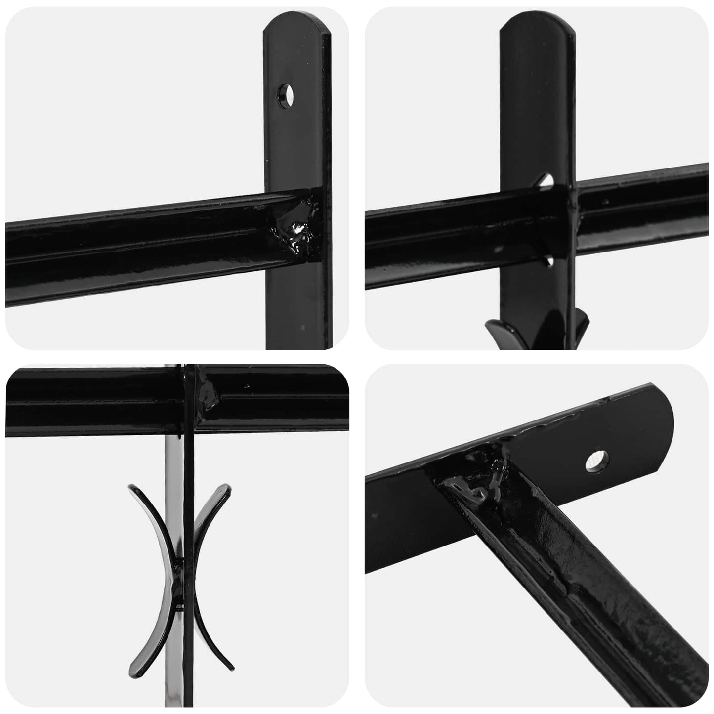 Fenstergitter Schwarz 75,5 x 45 cm Pulverbeschichteter Stahl