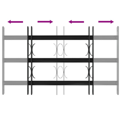 Fenstergitter Schwarz 75,5 x 45 cm Pulverbeschichteter Stahl