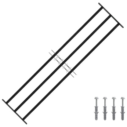 Fenstergitter Schwarz 174 x 45 cm Pulverbeschichteter Stahl