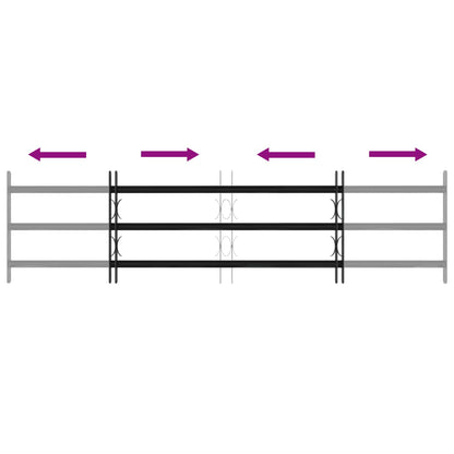 Fenstergitter Schwarz 174 x 45 cm Pulverbeschichteter Stahl