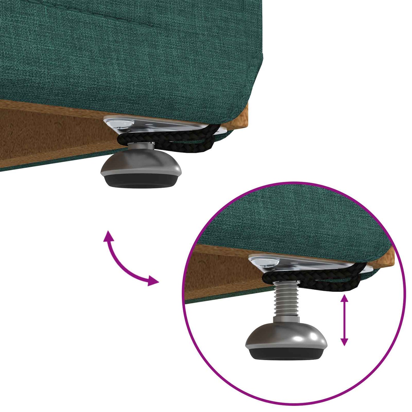 Hocker Dunkelgrün 61 x 41 x 40 cm Stoff und Pressholz