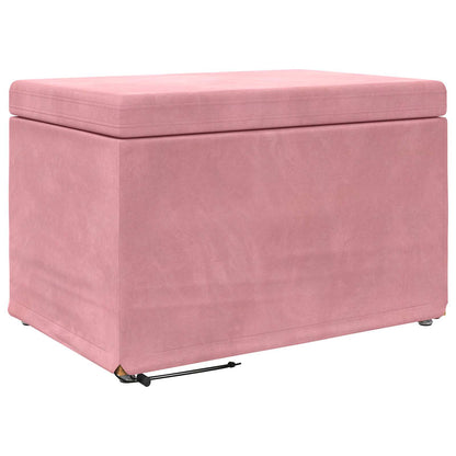 Hocker Rosa 61 x 41 x 40 cm Samt und Engineering Holz