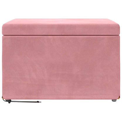 Hocker Rosa 61 x 41 x 40 cm Samt und Engineering Holz