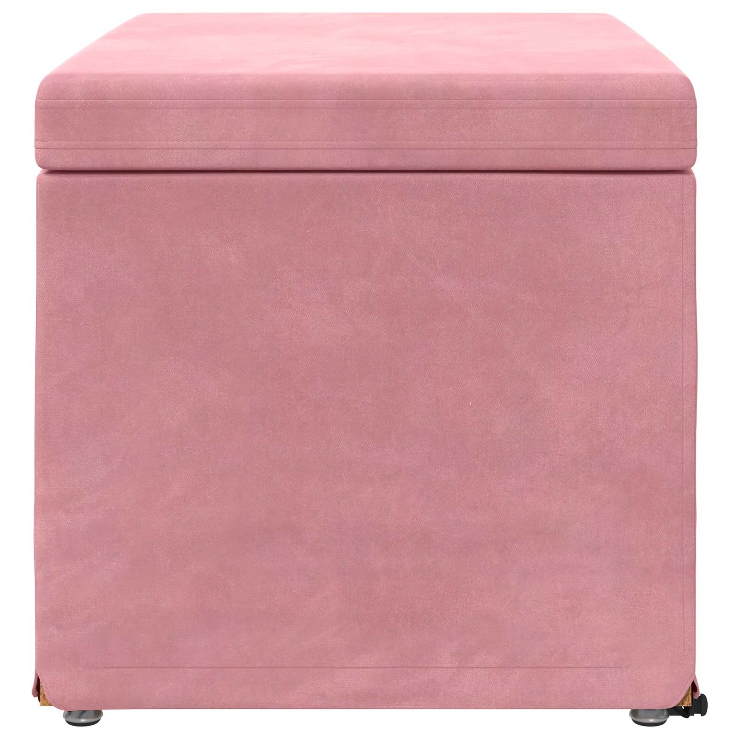 Hocker Rosa 61 x 41 x 40 cm Samt und Engineering Holz