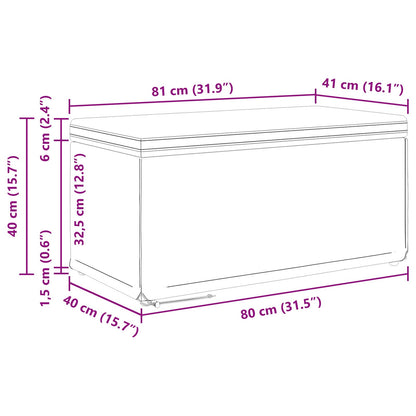 Hocker Schwarz 81 x 41 x 40 cm Kunstleder und Engineering Holz