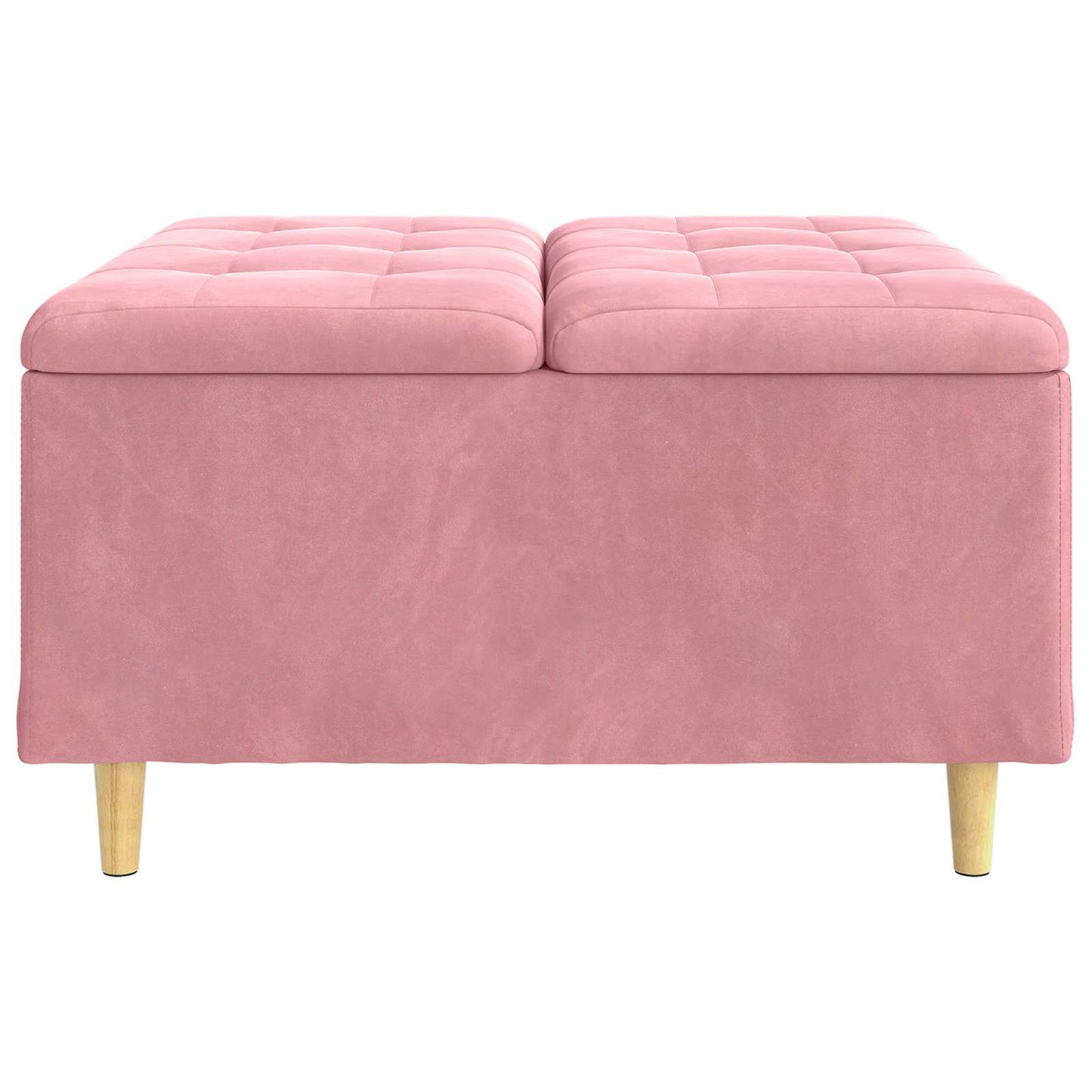 Aufbewahrungsottomane mit Kissen Rosa 80 x 80 x 45 cm Samt
