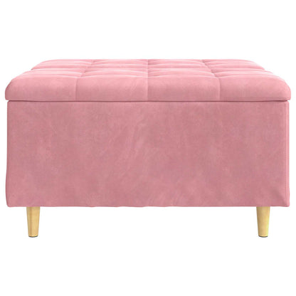 Aufbewahrungsottomane mit Kissen Rosa 80 x 80 x 45 cm Samt