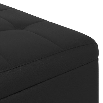 Aufbewahrungsottomane Schwarz 80 x 80 x 45 cm Kunstleder