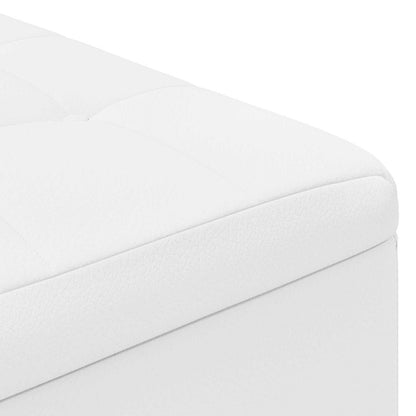 Aufbewahrungsottomane Weiß 80 x 80 x 45 cm Kunstleder