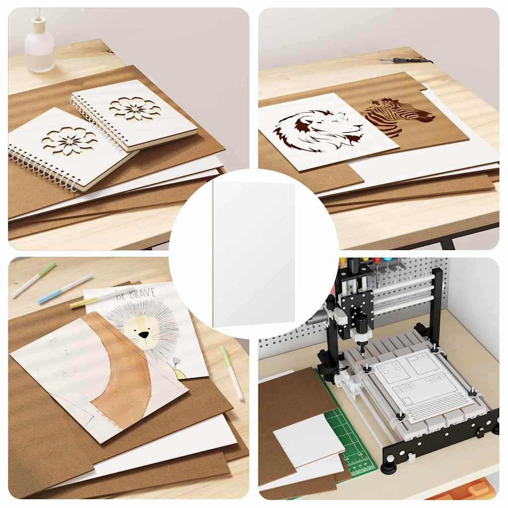 Dekoplatten 50 pcs Weiß 30 x 42 x 0,27 cm Holzwerkstoff