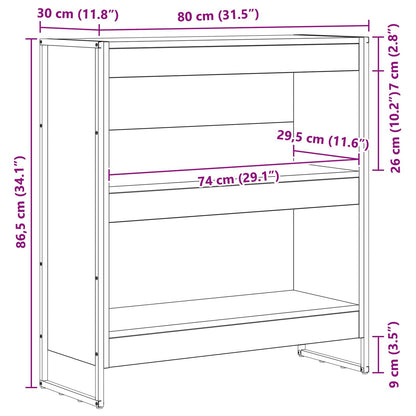 Bücherregal Graues Sonoma 80 x 30 x 155 cm Holzwerkstoff