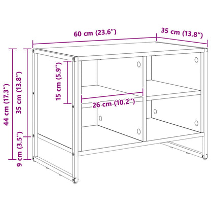 Schuhschrank Schwarz Eichen-Optik 60 x 35 x 44 cm Holzwerkstoff