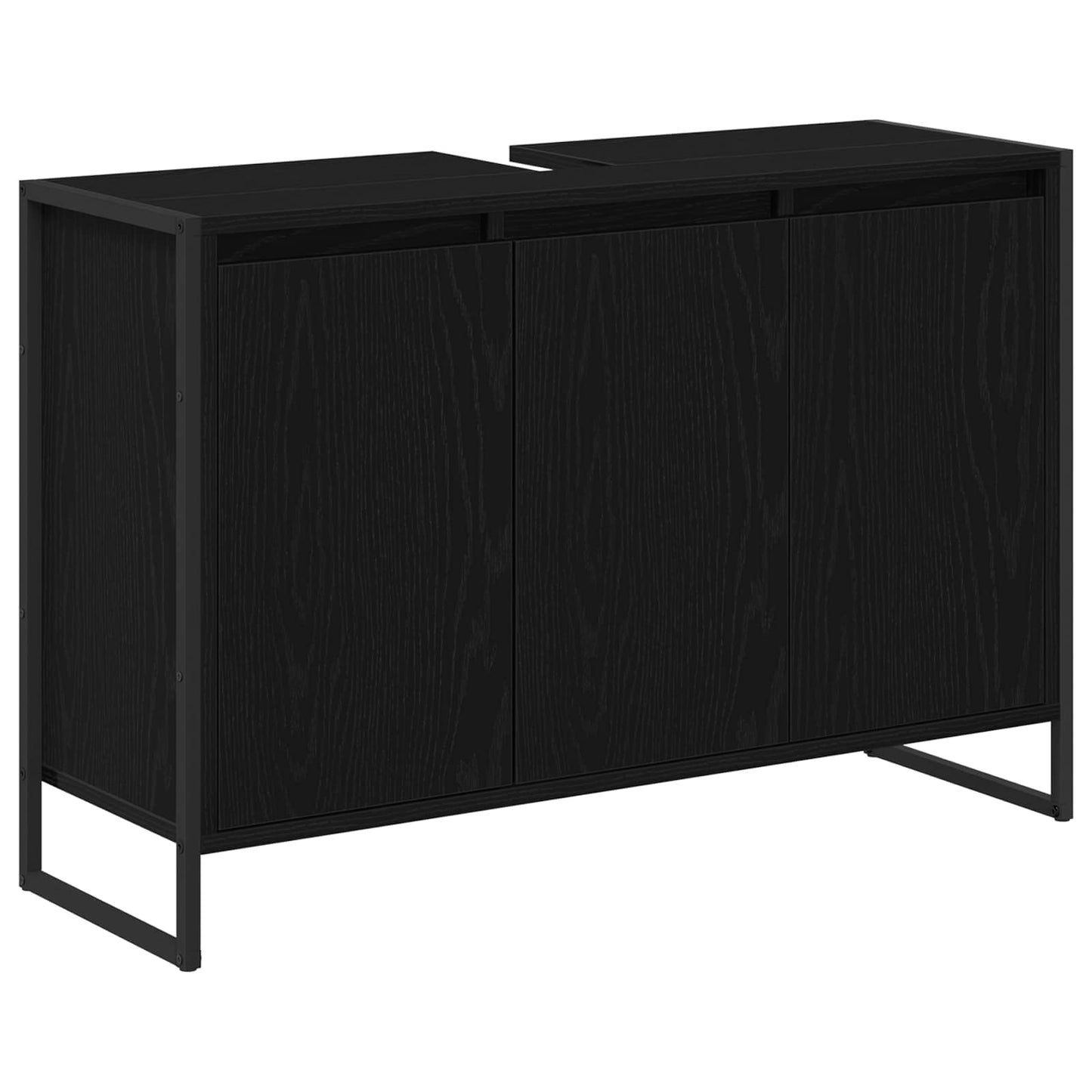 Badezimmerschrank mit Tür Schwarz Eichen-Optik 90 x 30 x 60 cm