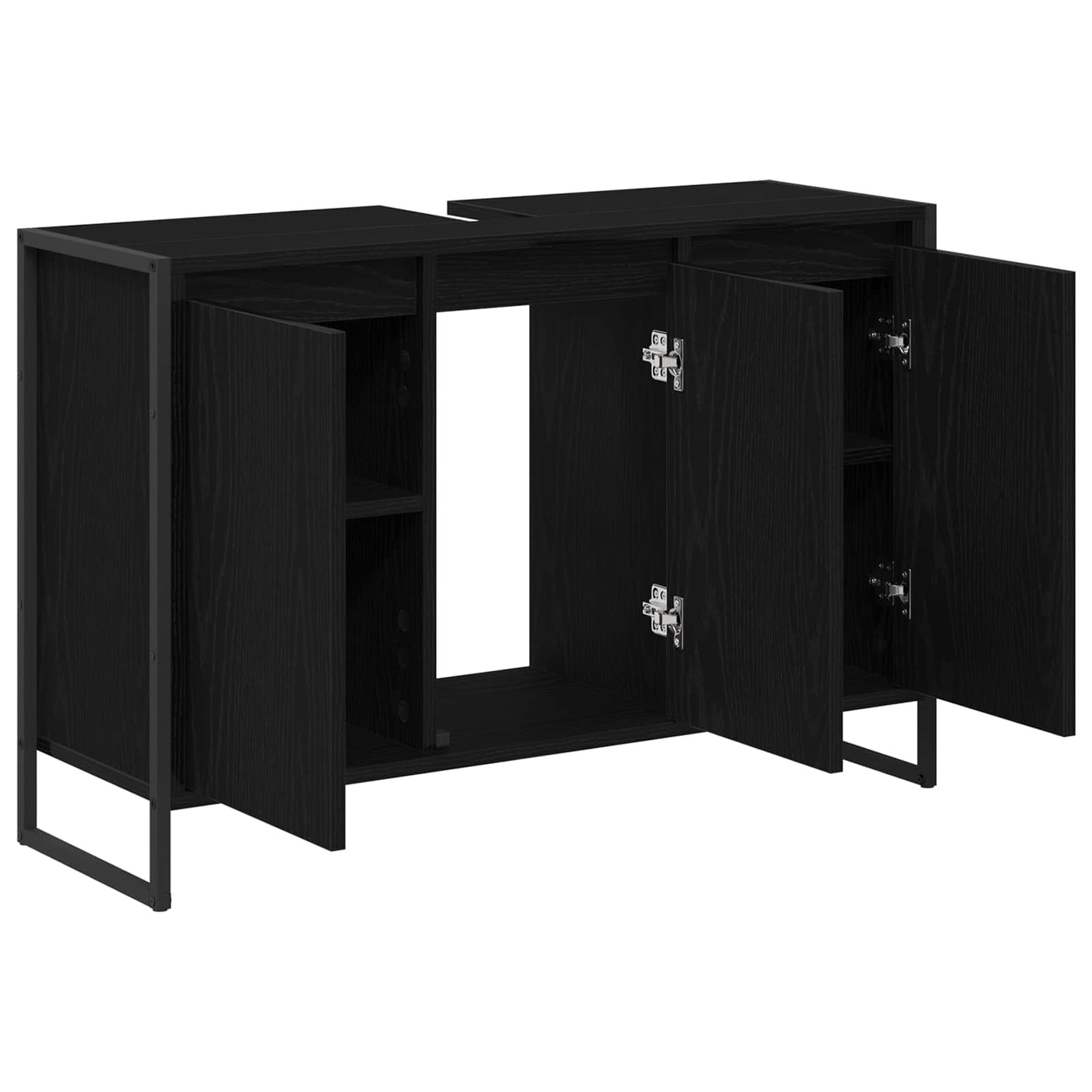 Badezimmerschrank mit Tür Schwarz Eichen-Optik 90 x 30 x 60 cm