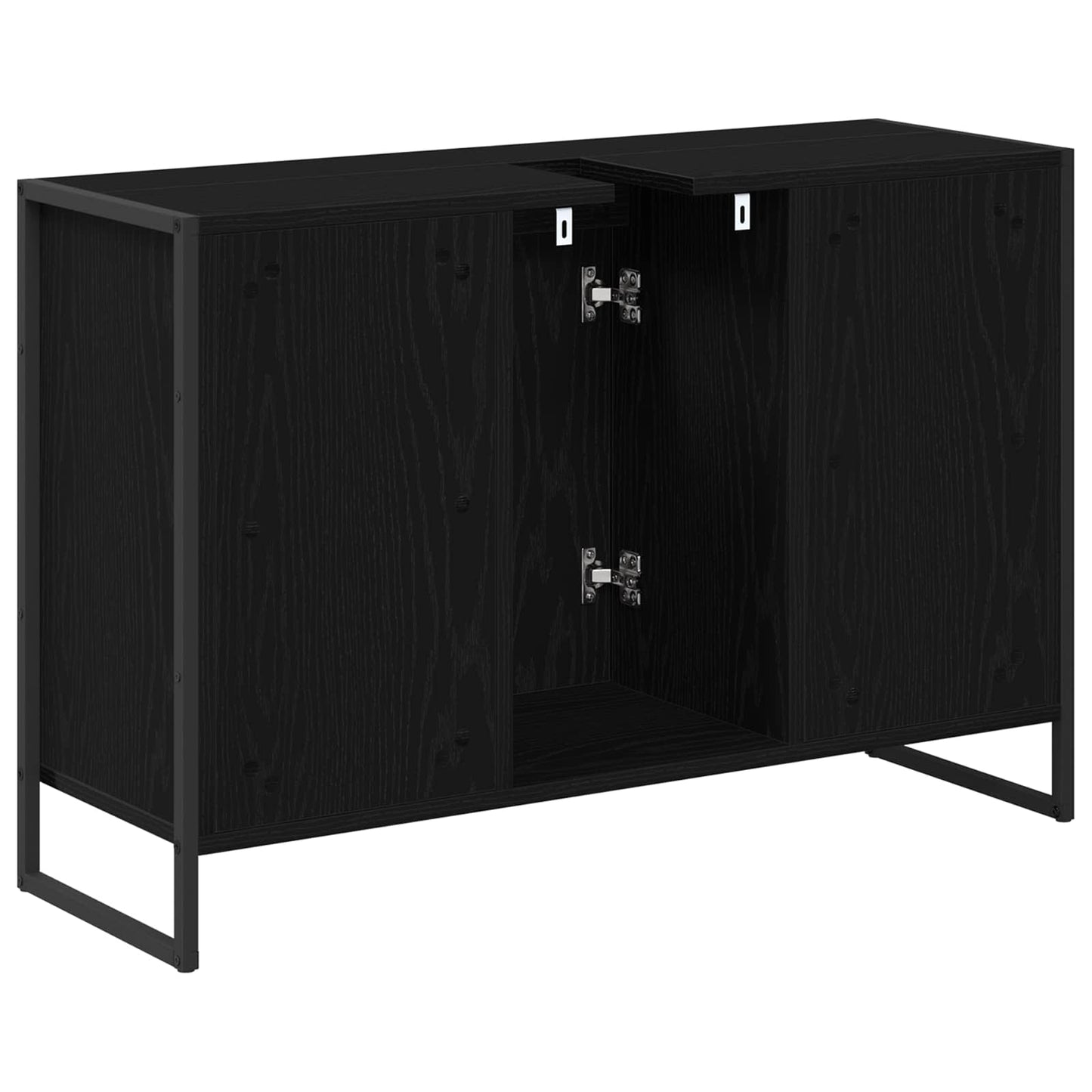 Badezimmerschrank mit Tür Schwarz Eichen-Optik 90 x 30 x 60 cm