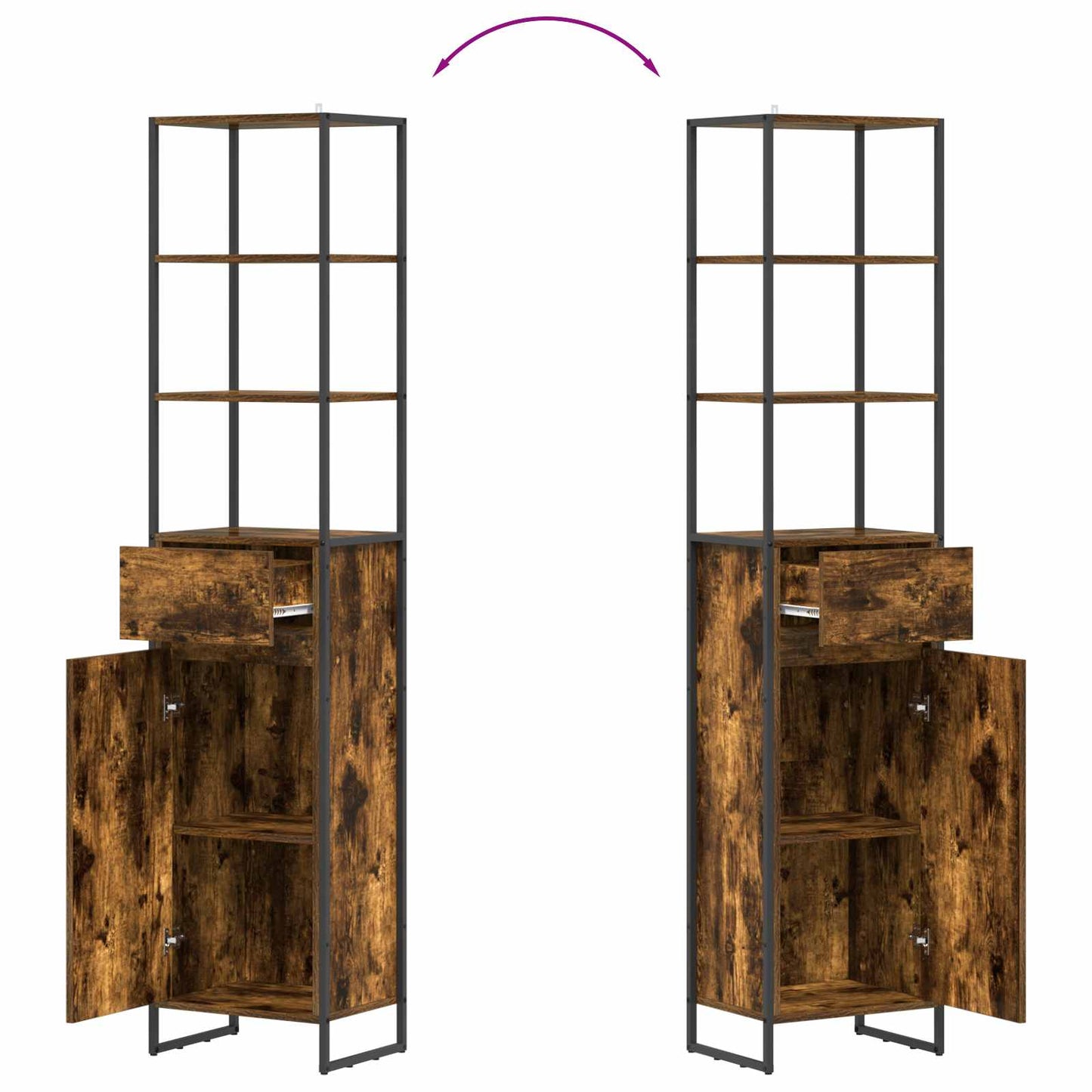 Badezimmerschrank Raucharbe 40 x 30 x 180 cm Holzwerkstoff