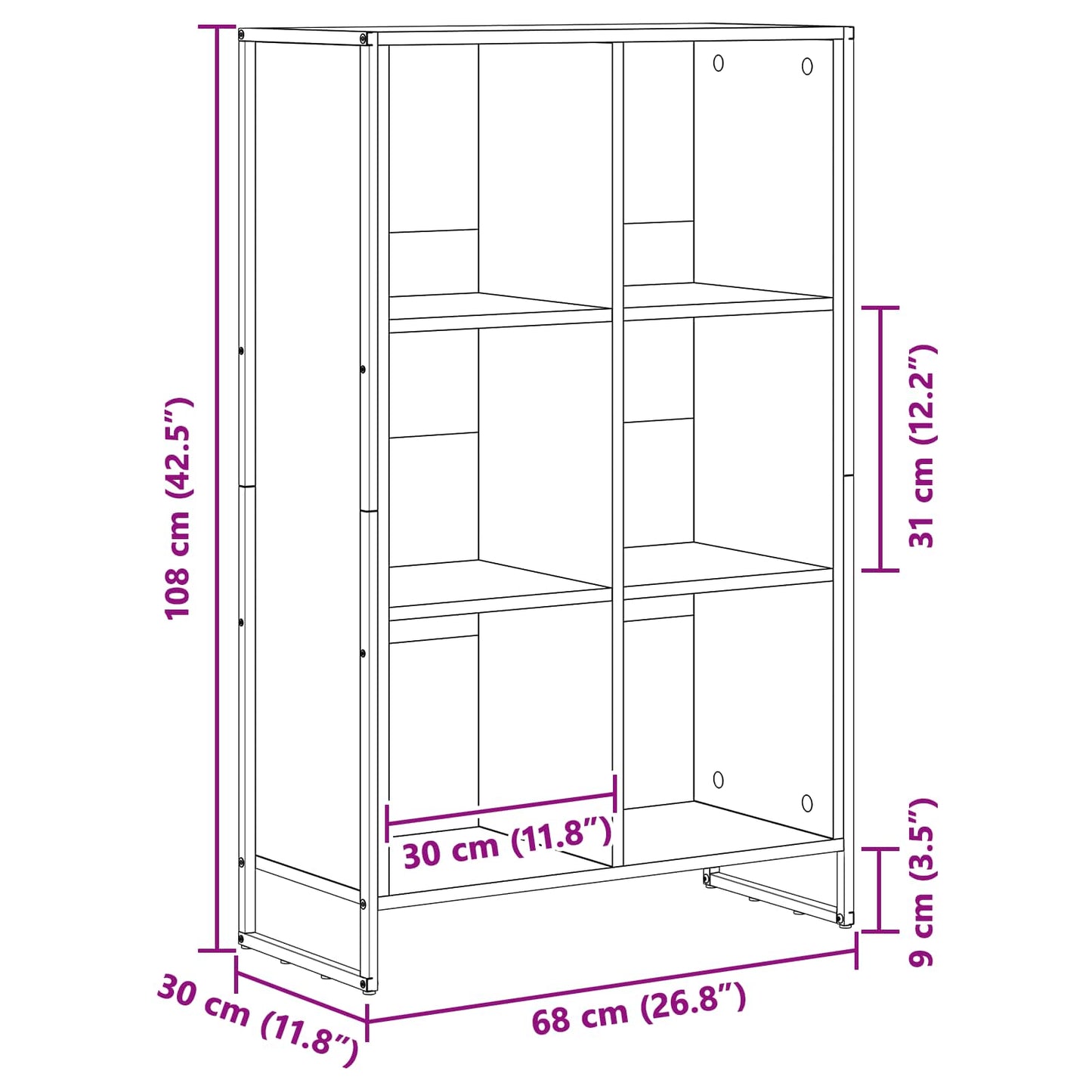 Bücherregal Sonoma 99,5 x 30 x 108,5 cm Holzwerkstoff