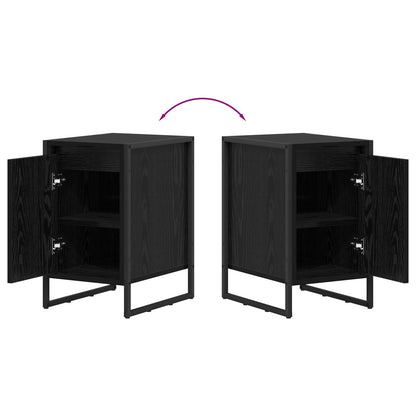 Nachttisch Schwarz Eichen-Optik 39,5 x 30 x 50 cm Holzwerkstoff