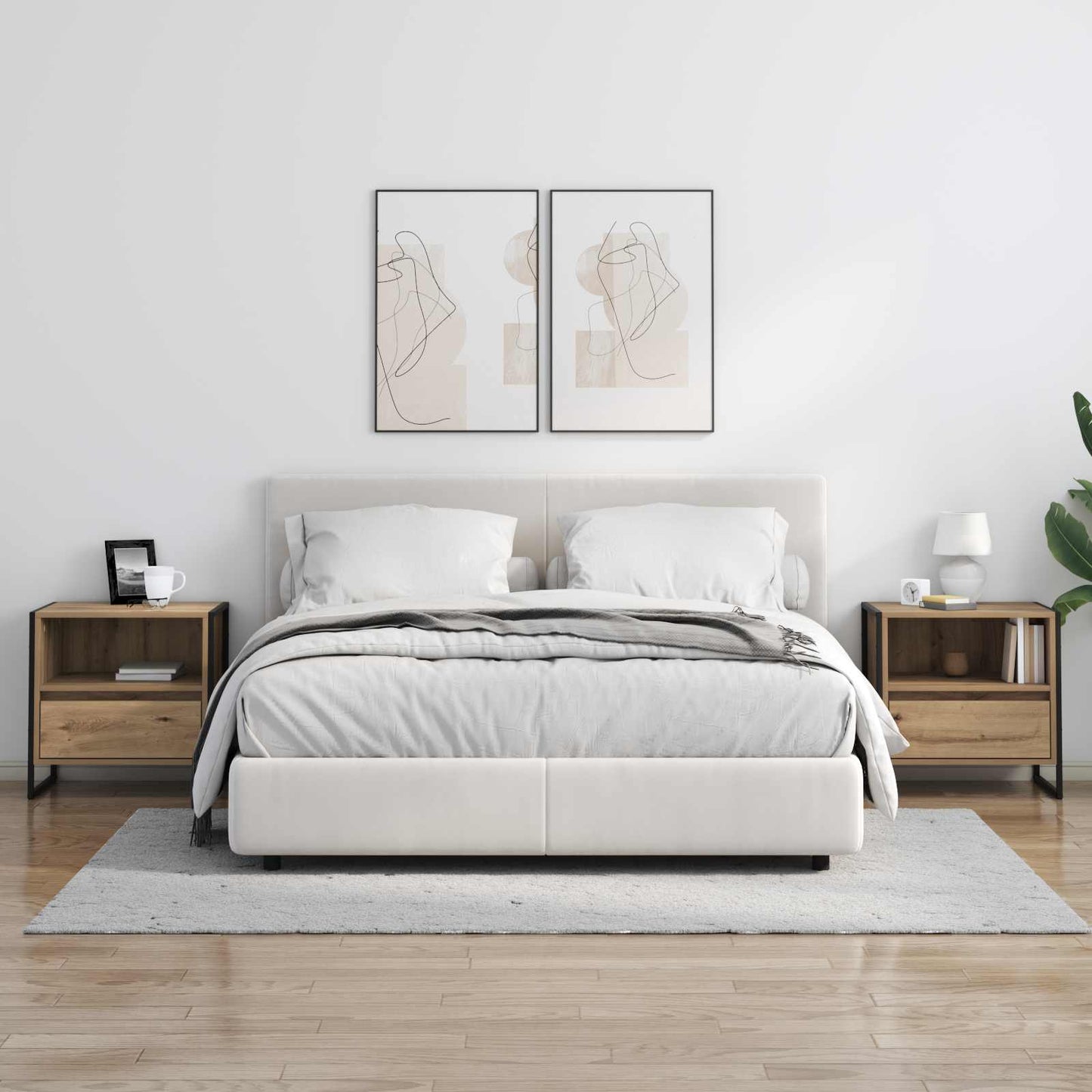 Nachttisch Kunsthandwerk Eiche 50 x 39,5 x 50 cm Holzwerkstoff