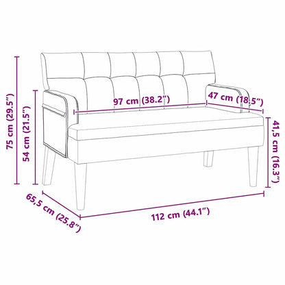 Chesterfield Bank Schwarz 112 x 65,5 x 75 cm Samt