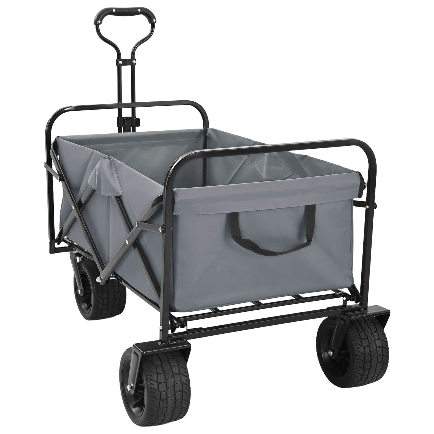 Klapp-Handwagen Grau 89 x 63 x 96 cm Stahl und Oxford-Stoff