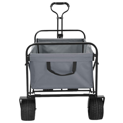 Klapp-Handwagen Grau 89 x 63 x 96 cm Stahl und Oxford-Stoff