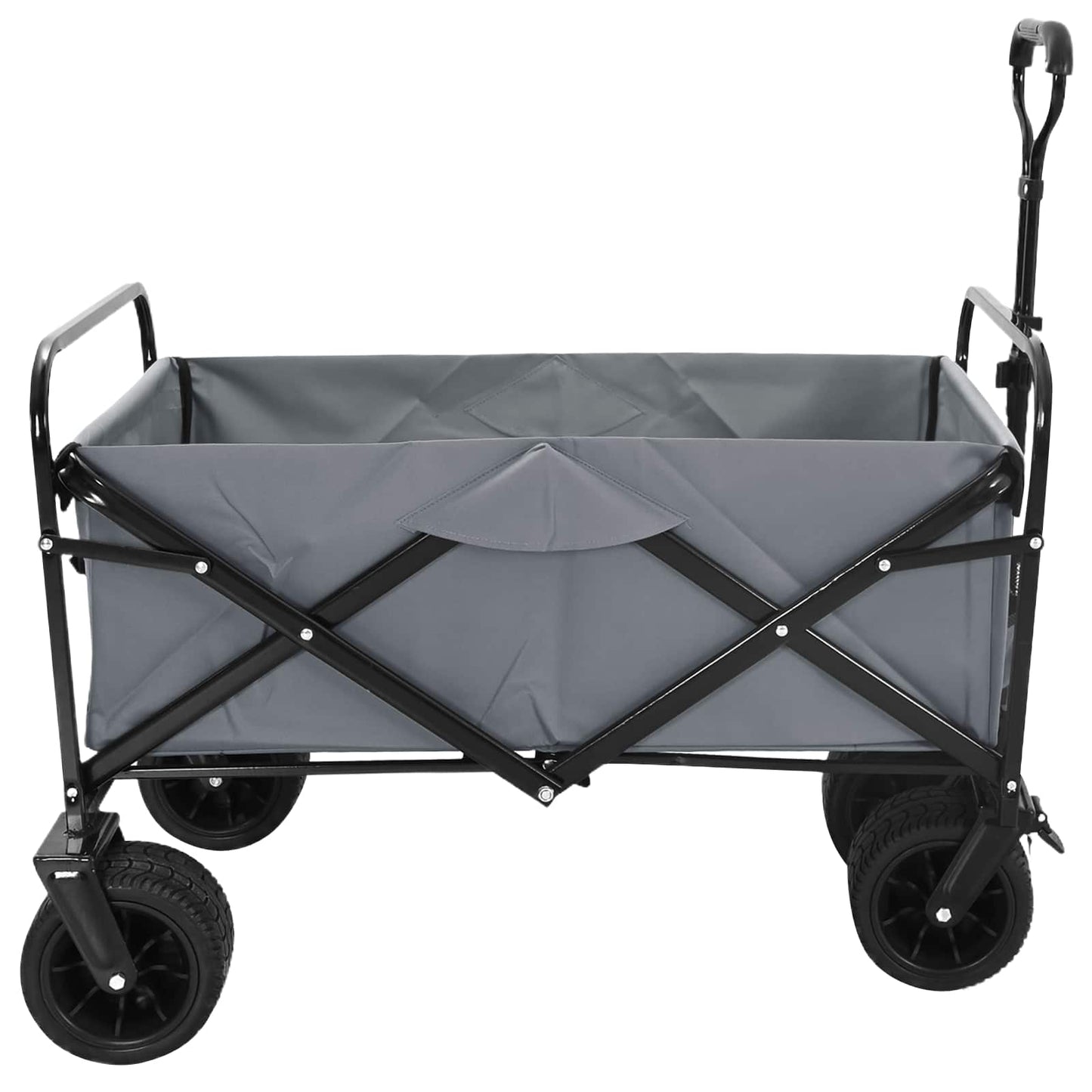 Klapp-Handwagen Grau 89 x 63 x 96 cm Stahl und Oxford-Stoff