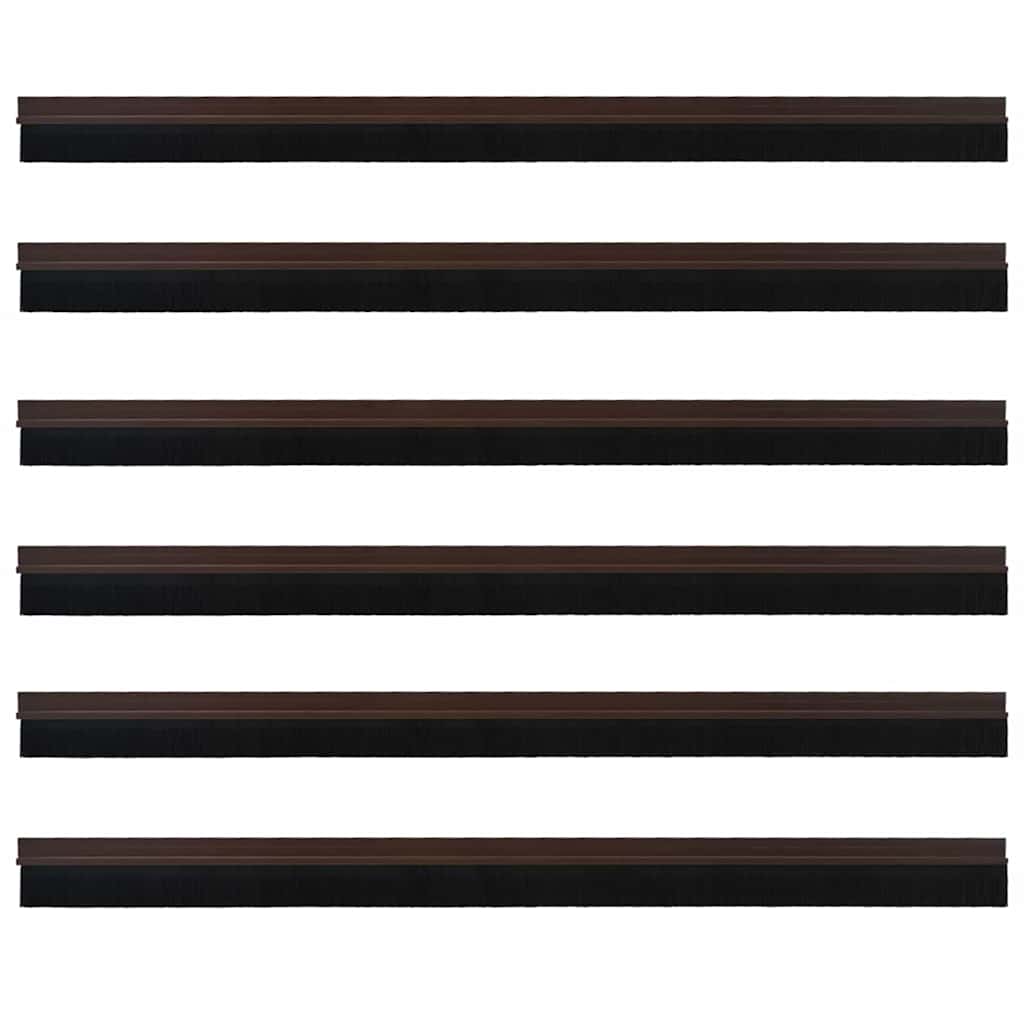 Selbstklebende Türbürstendichtungen 6 pcs Braun 100 cm