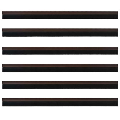 Selbstklebende Türbürstendichtungen 6 pcs Braun 100 cm
