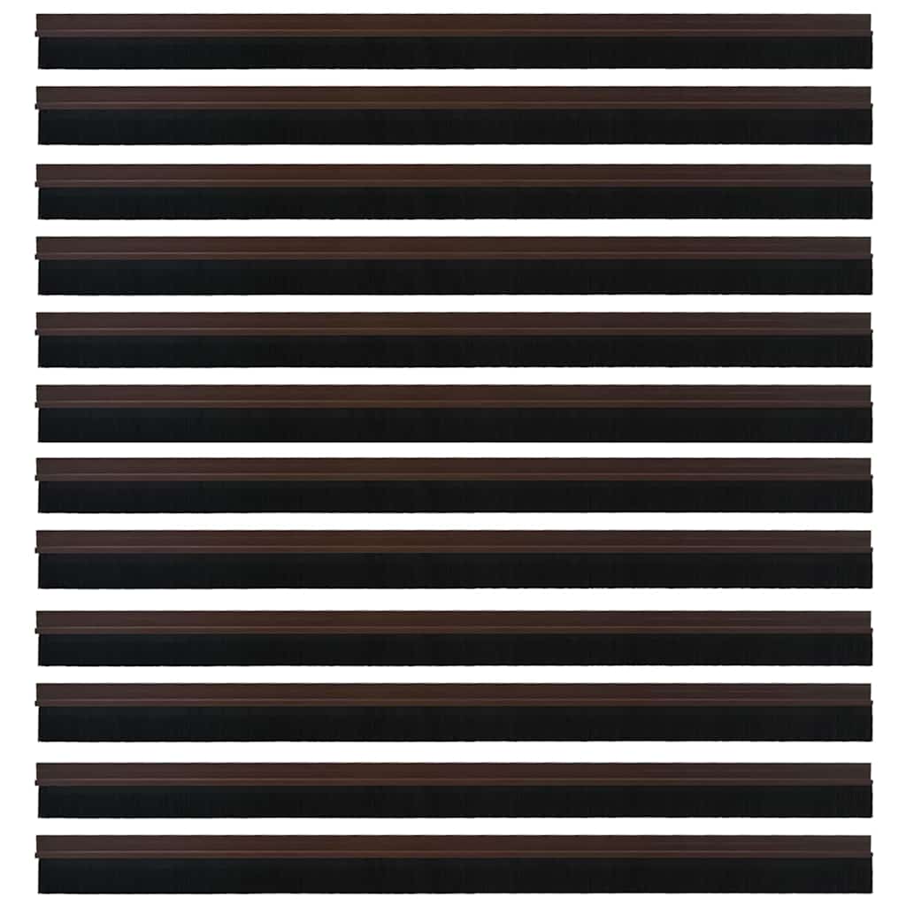 Selbstklebende Türbürstendichtungen 12 pcs Braun 100 cm