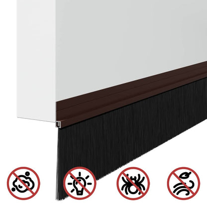 Selbstklebende Türbürstendichtungen 12 pcs Braun 100 cm