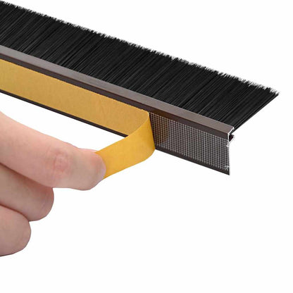 Selbstklebende Türbürstendichtungen 2 pcs Braun 100 cm