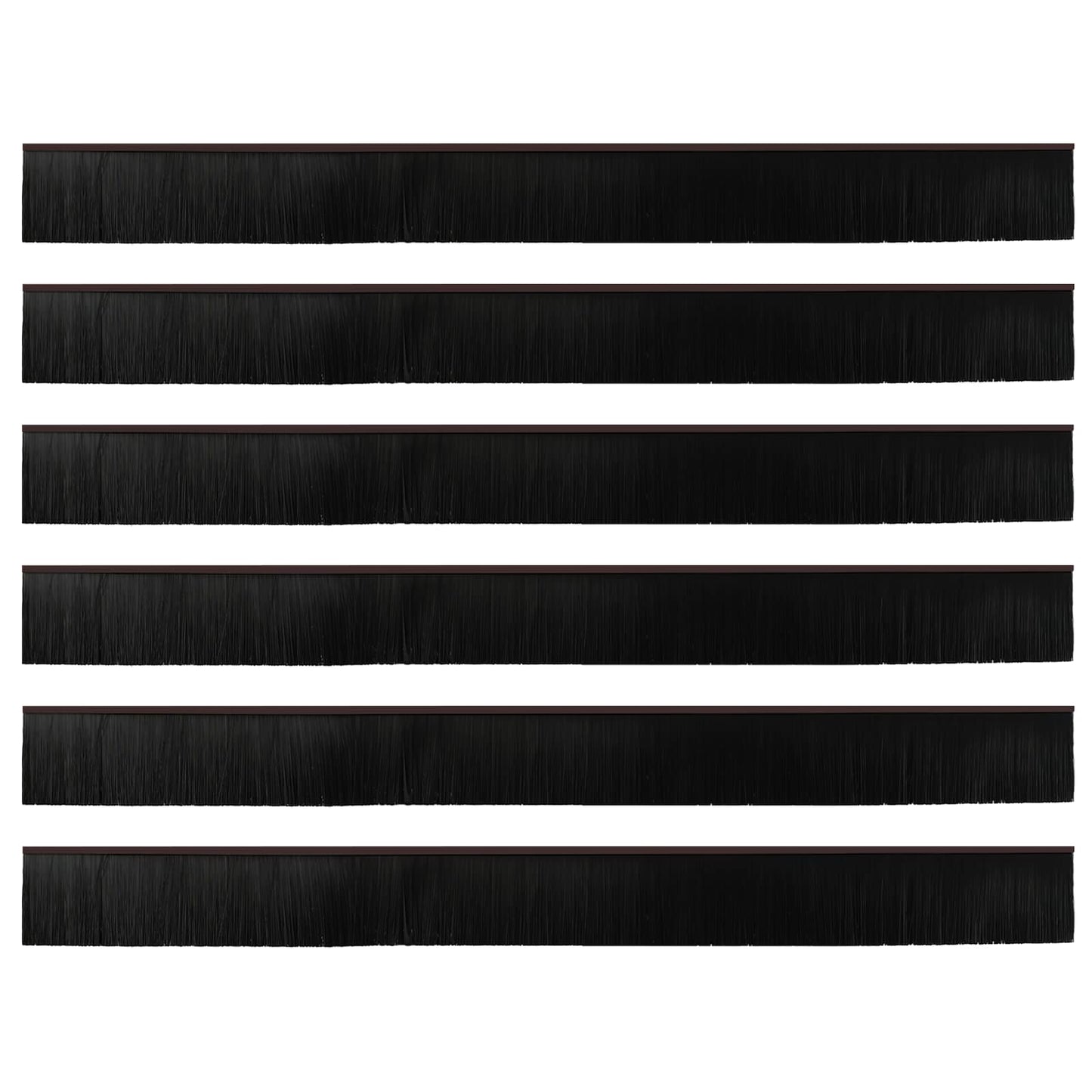 Selbstklebende Türbürstendichtungen 6 pcs Braun 100 cm