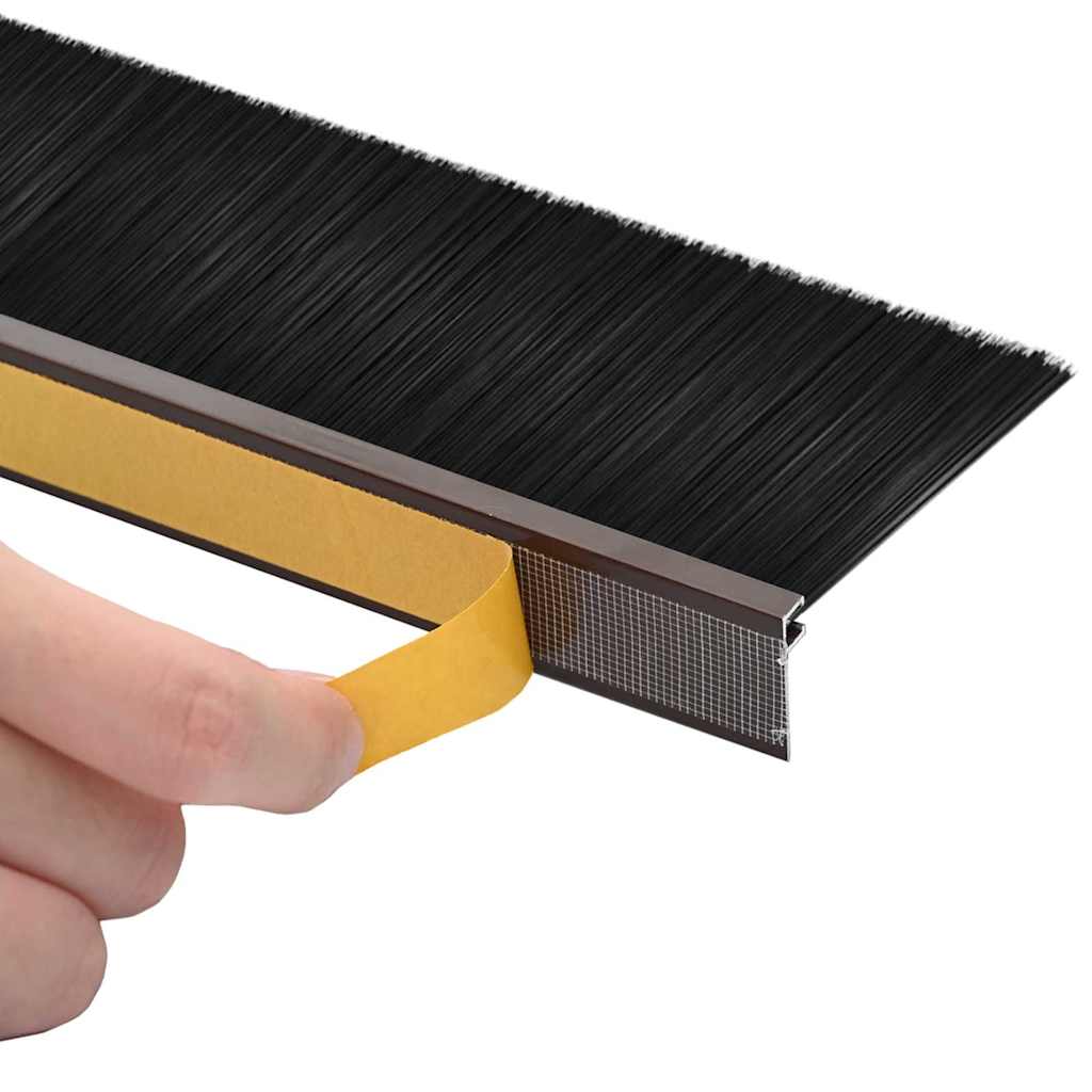 Selbstklebende Türbürstendichtungen 12 pcs Braun 100 cm