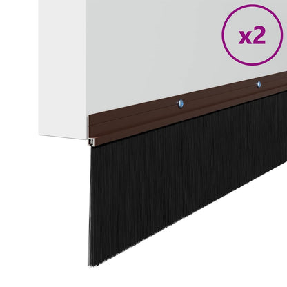 Aufsteck Türbürstendichtungen 2 pcs Braun 100 cm